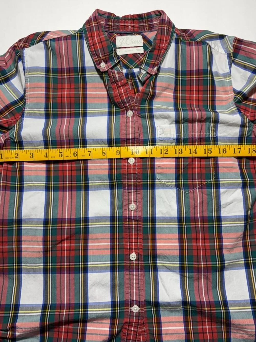 J. Crew Secret Wash Plaid Shirt Holiday – Men’s Small – Cotton Poplin